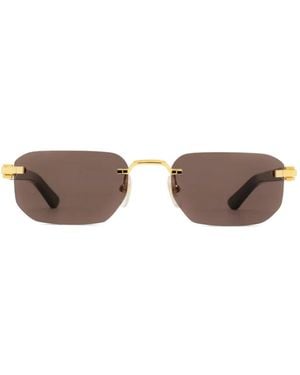 Cartier Lunettes De Soleil À Monture Rectangulaire - Metallic