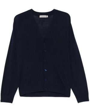 Canali Cardigan Mit Knopfleiste - Blau