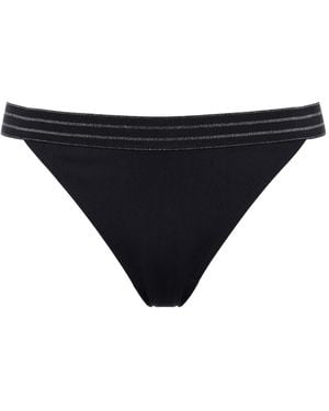 Eres Bragas De Bikini Rayonnant A Rayas - Negro