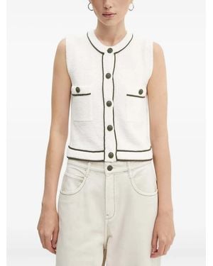 Miss Sixty Buttoned Knitted Vest - Natural
