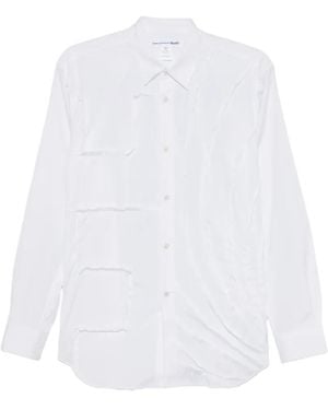Comme des Garçons Long-Sleeve Button-Down Cotton Shirt - White