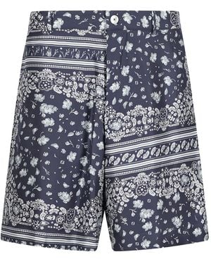 Fendi Pantalones cortos con estampado de bandana - Azul