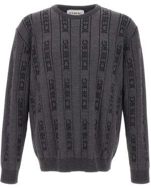 Iceberg Ribbed Monogram Sweater - グレー