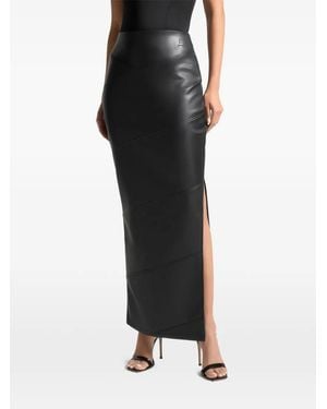 Manière De Voir Daisy Leather Midaxi Skirt - Black