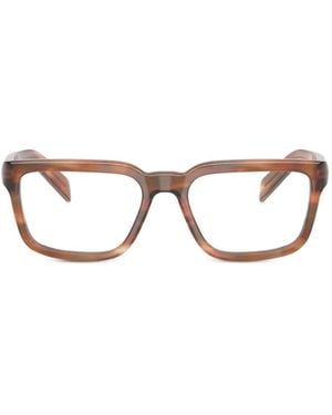 Prada Brille Mit Eckigem Gestell - Braun