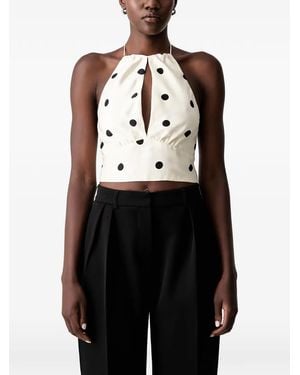 Bardot Phoebe Neckholder-Top Mit Polka Dots - Schwarz