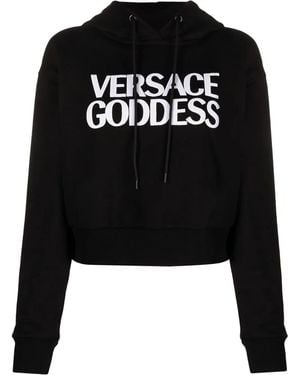 Versace Felpa Con Cappuccio Goddess - Nero