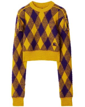 Burberry Pullover Mit Equestrian Knight-Motiv - Gelb