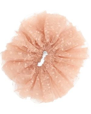 Red(V) Ruffled Scrunchie - Pink