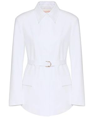Valentino Garavani Compact Poplin Pea Coat - White