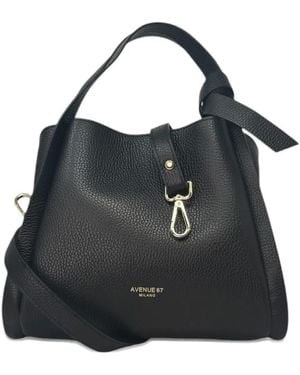 Avenue Gisela Tote Bag Aus Strukturiertem Leder - Schwarz
