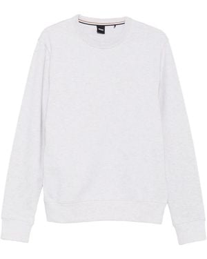 BOSS Logo-Embroidered Cotton Sweater - White