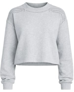 Rag & Bone Embellished Crew-Neck Sweatshirt - Gray
