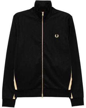 Fred Perry Veste Zippée À Bandes Contrastantes - Black