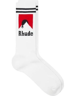 Rhude Moonlight Striped Socks - White