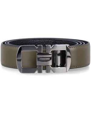 Ferragamo レザーベルト - グレー