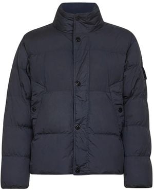 Stone Island Logo-patch puffer jacket - Azul