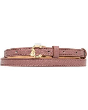 Coccinelle Grainy Leather Belt - Pink