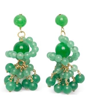 Completedworks Pendientes Largos Con Cuentas - Verde