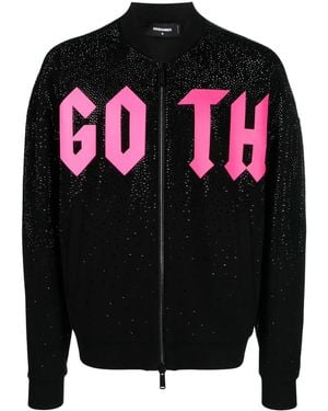 DSquared² Crystal-Embellished Cotton Jacket - Black