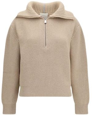 Malo Jersey De Canalé Con Media Cremallera - Neutro