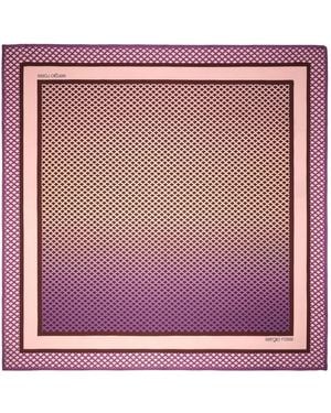 Sergio Rossi Mermaid Scale-Pattern Silk Scarf - Purple
