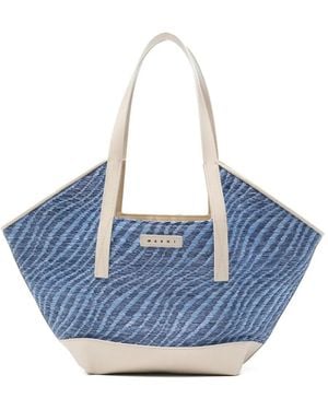 Marni Woven Shoulder Bag - Blue