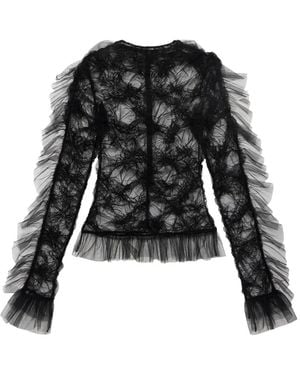Blumarine Top con motivo de mariposa - Negro