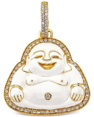 Buddha Mama Pendentif Buddha Médium Serti De Diamants Et D'Émail - Metallic