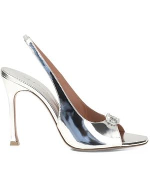 AMINA MUADDI Mini Camelia Crystal-Embellished Sandals - White