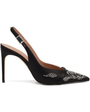 Malone Souliers Pumps Jazz Con Tacco, Decorazione E Cinturino Posteriore 90Mm - Nero