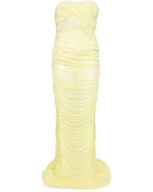 Blumarine Strapless Ruched Maxi Dress - Yellow