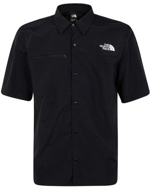 The North Face Logo-Print Zip-Pocket Shirt - Black