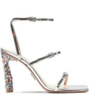 Paul Andrew 95Mm Slinky Rhinestone-Embellished Buckled Sandals - White