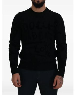Dolce & Gabbana Graffiti-Print Sweater - Black
