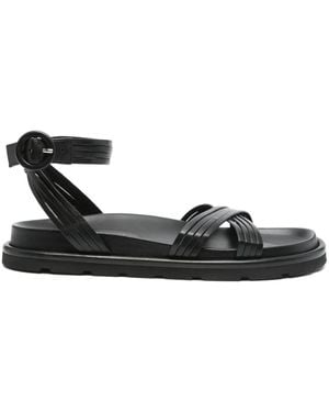 Gianvito Rossi Leather Flat Sandals - Black