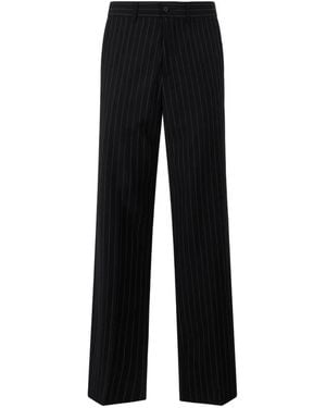 Philipp Plein Loose-Fit Trousers Pinstripe - Black