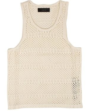 Amiri Stadium Crochet Tank Top - Natural