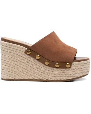 MICHAEL Michael Kors Mayes Stud-Embellished Wedge Espadrilles - Brown