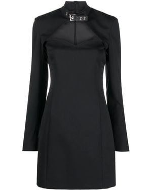 Moschino Cut-Out Detail Long-Sleeve Dress - Black