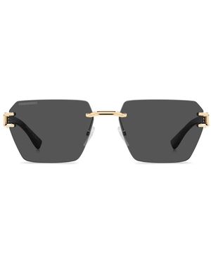 DSquared² Logo-Plaque Geometric Sunglasses - Grey