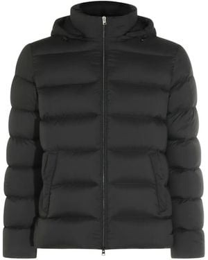 Herno Quilted Hooded Jacket - Black