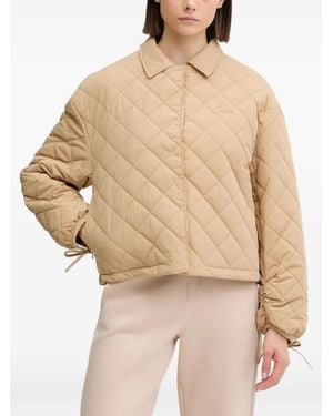 Guess Quilted Collared Jacket - Natural