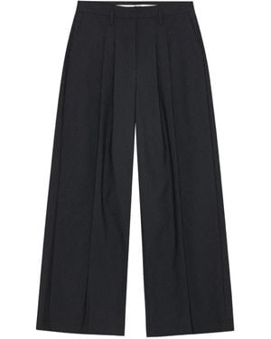 Herskind Pinstripe Pleated-Front Pants - Blue