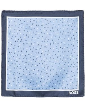 BOSS Geometric-Print Handkerchief - Blue