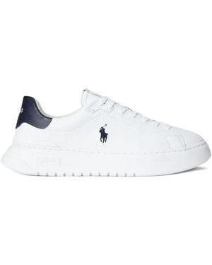 Polo Ralph Lauren Leather Low-Top Lace-Up Trainers - White