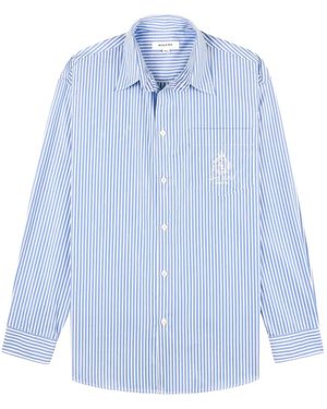 Sporty & Rich Striped Embroidered Shirt - Blue
