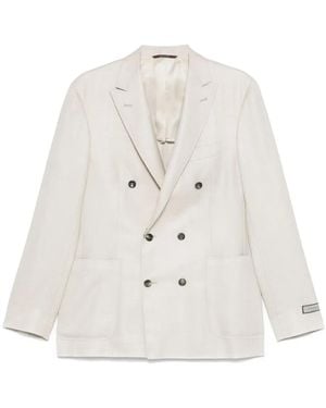 Canali Double-Breasted Blazer - White