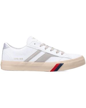 Pro Keds Stripe-Detail Leather Trainers - White
