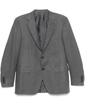 Canali Houndstooth-Pattern Blazer - Gray